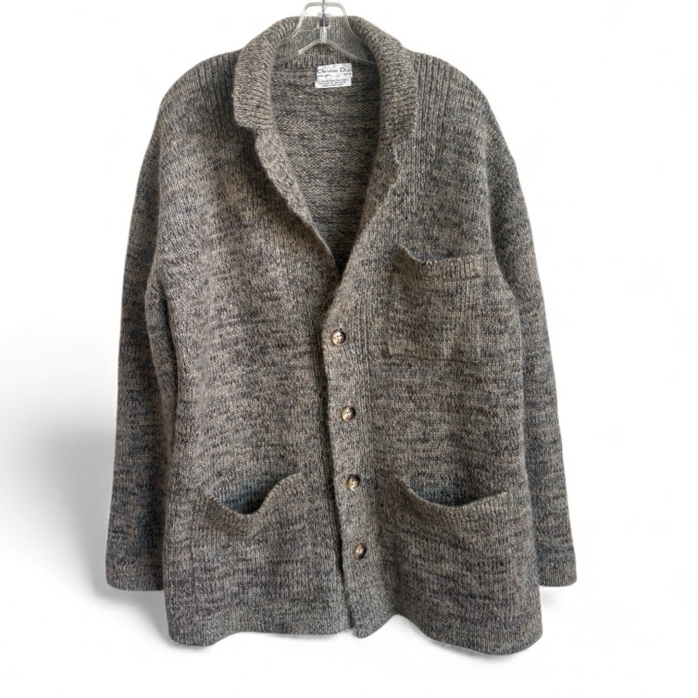 Vintage Christian Dior Mohair Wool Cardigan Sweater Large